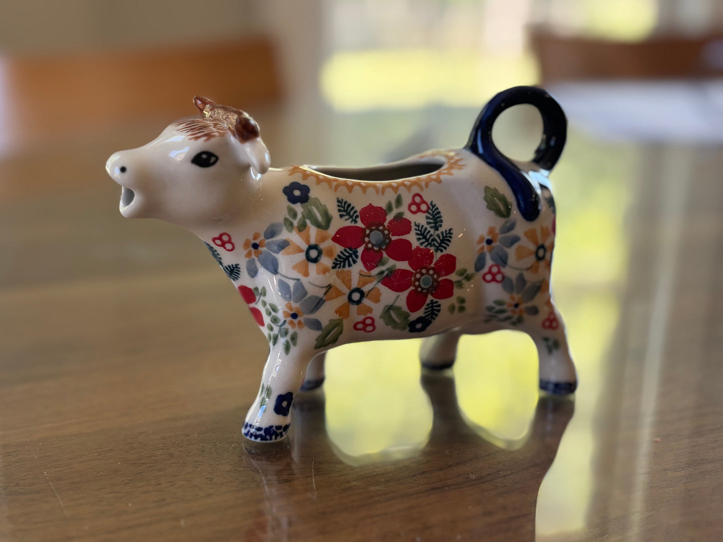 Red Posies Cow Creamer