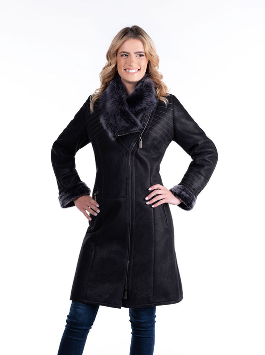 Wiki Sheepskin Coat, Black