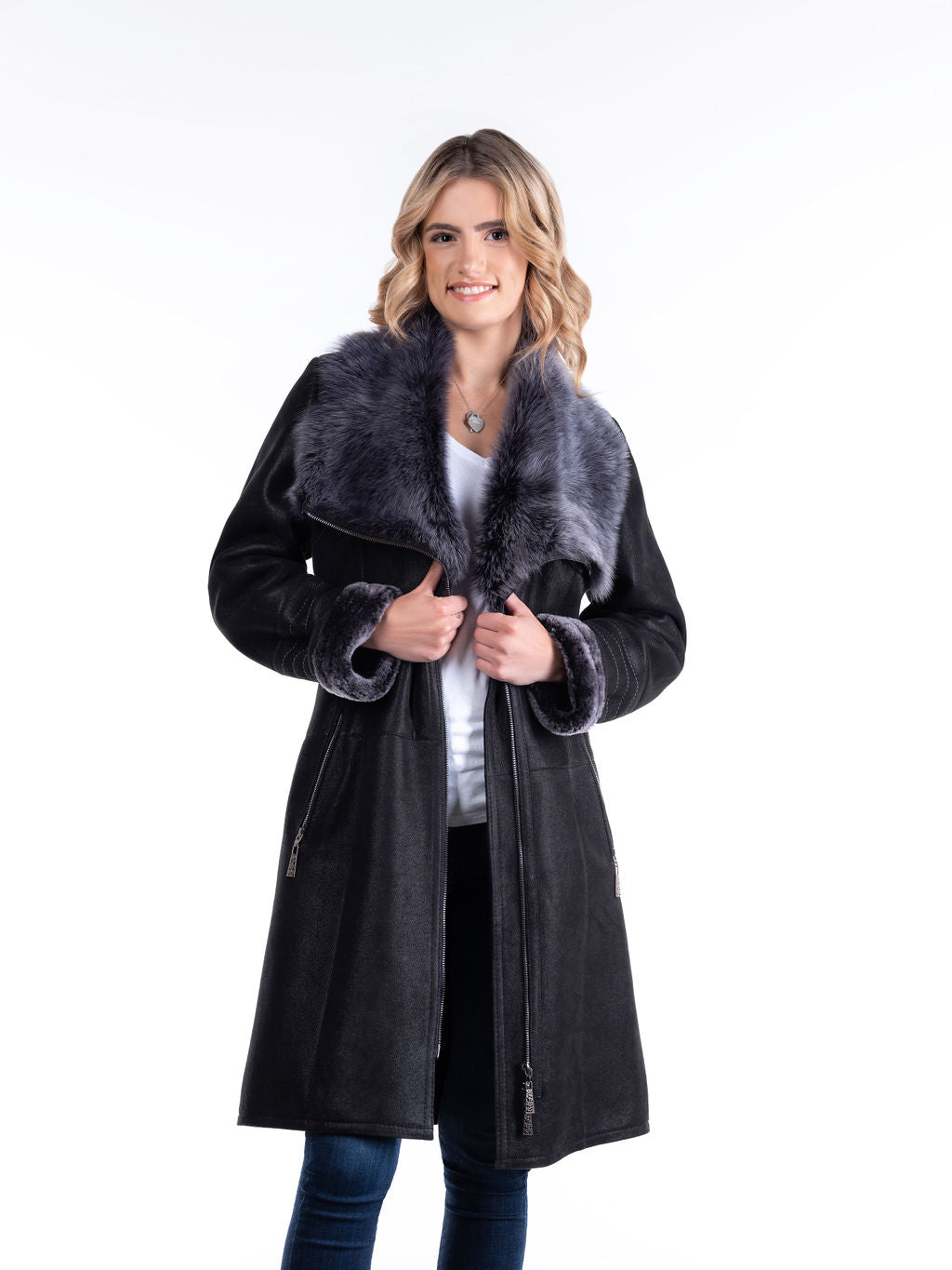 Wiki Sheepskin Coat, Black