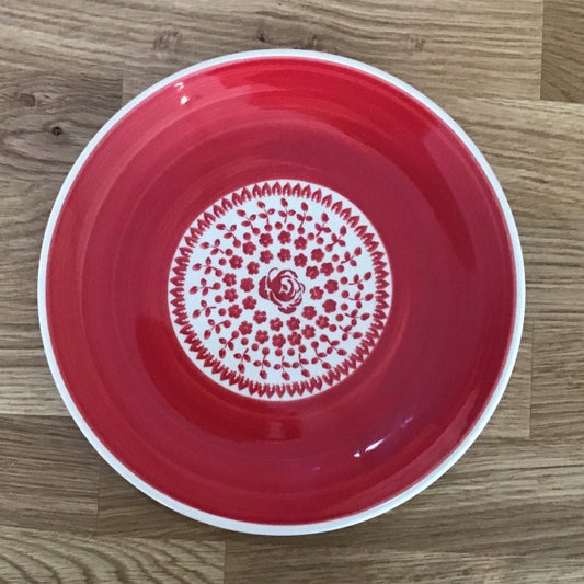 Red Rose Dessert Plate