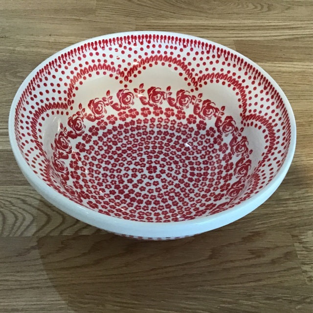 Red Rose Medium Serving Bowl