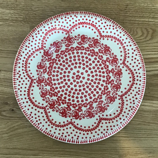Red Rose Dinner Plate