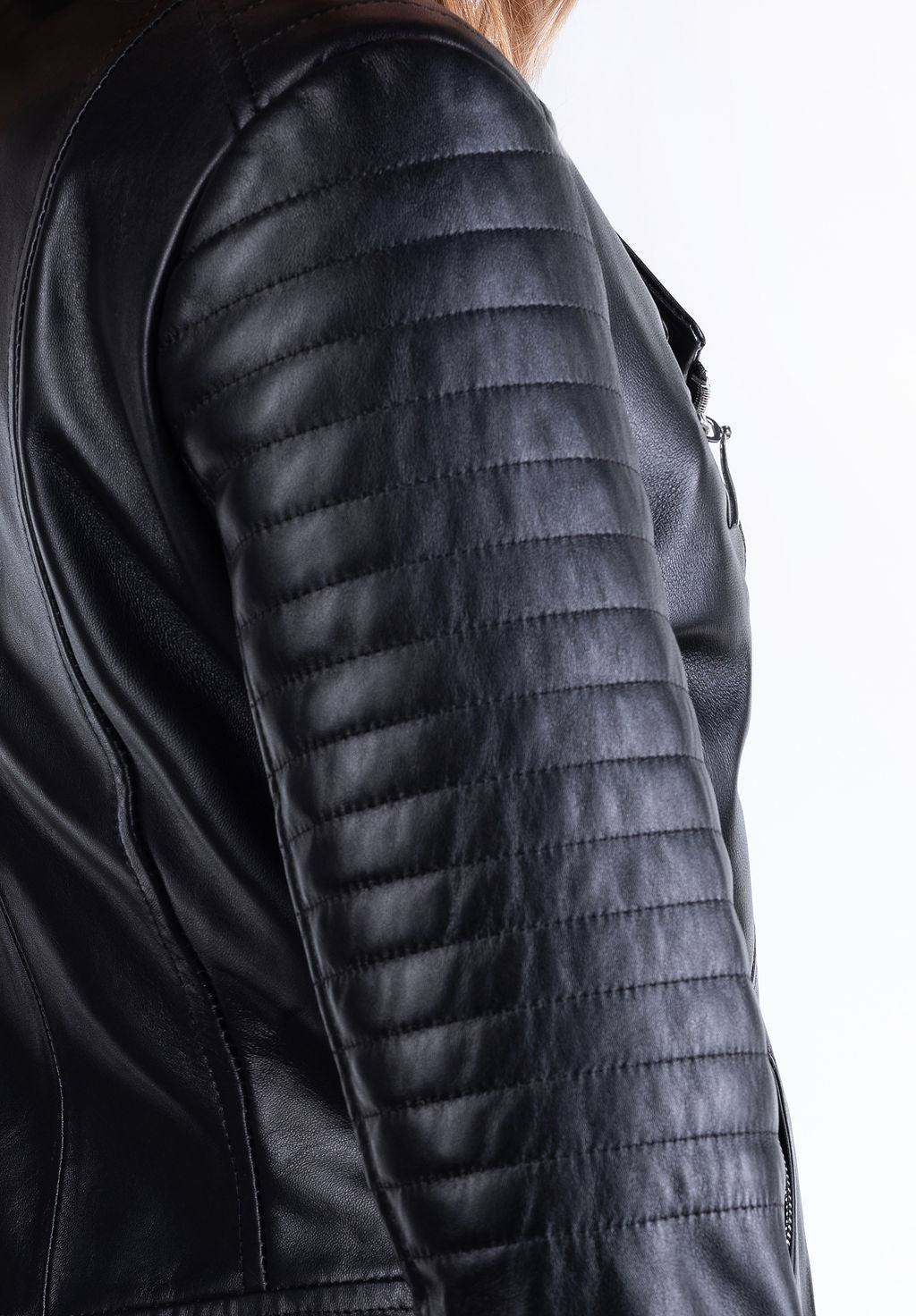 Ramoneska Lambskin Leather Moto Jacket in Black